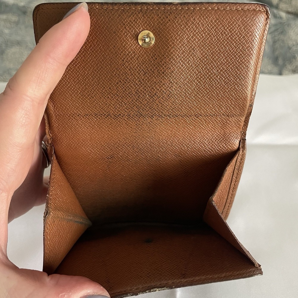 LOUIS VUITTON Trifold Elise Wallet Monogram Credit Cards Coin Pouch Brown - Picture 5 of 16